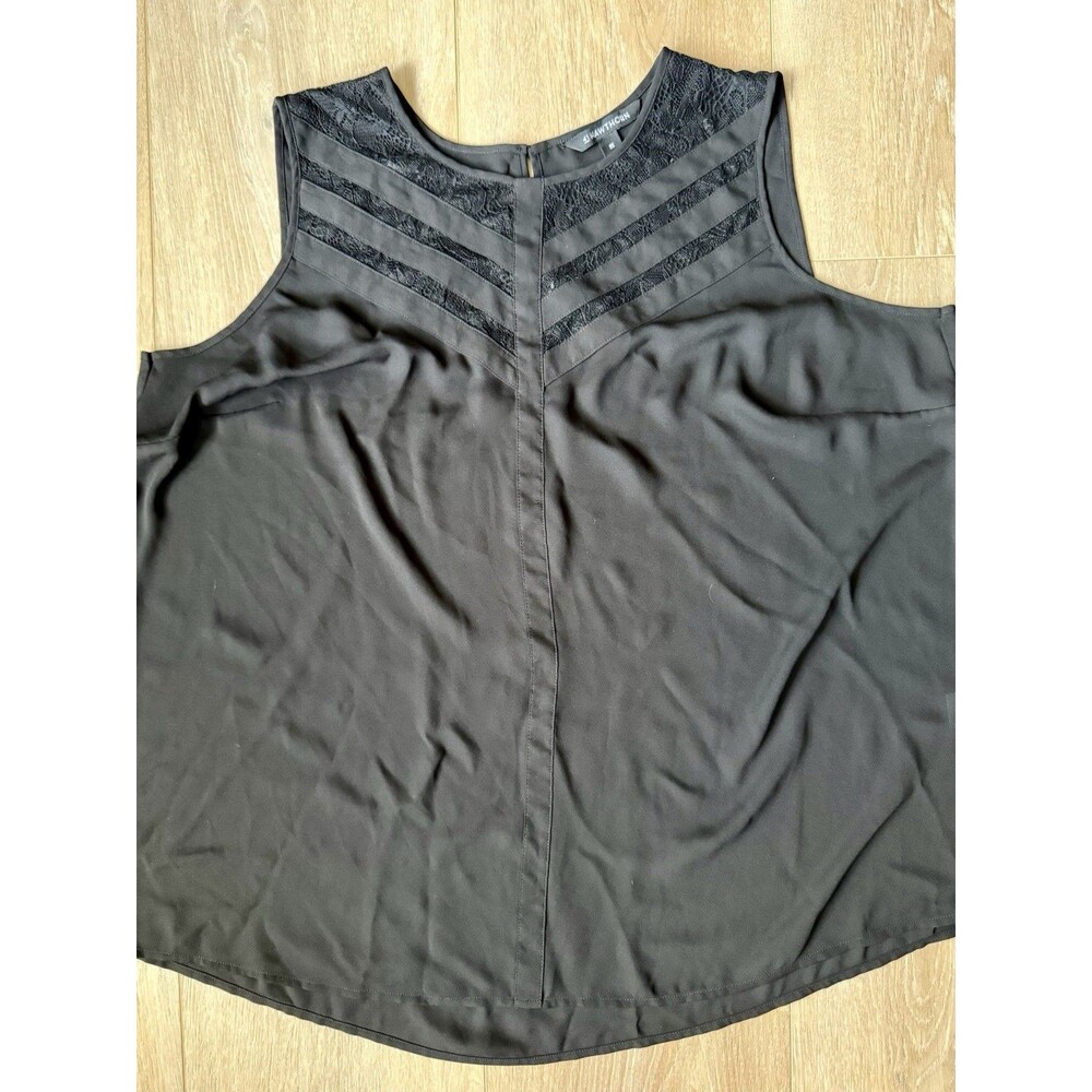 41 Hawthorn Blouse Womens 2XL Black Lace Detail Tank Top Sleeveless